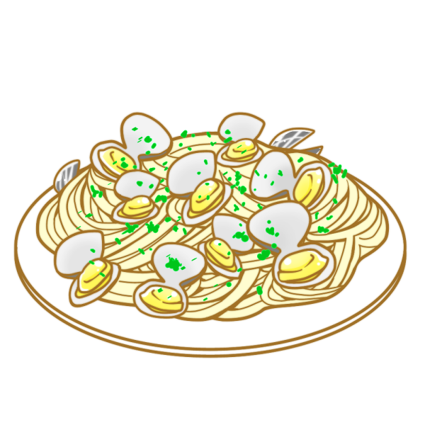 ボンゴレ パスタのイラスト かわいいフリー素材が無料のイラストレイン