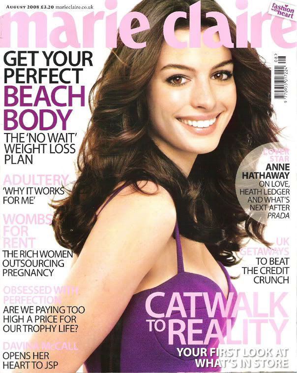 Anne Hathaway Shoot for Marie Claire UK Magazine Cover