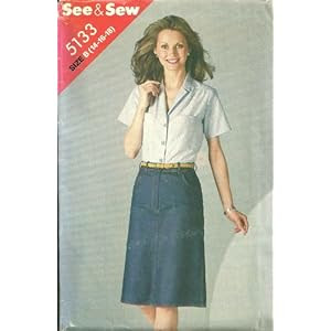 Misses Blouse & Skirt Butterick See & Sew Sewing Pattern 5133 (Size B: 14-16-18)