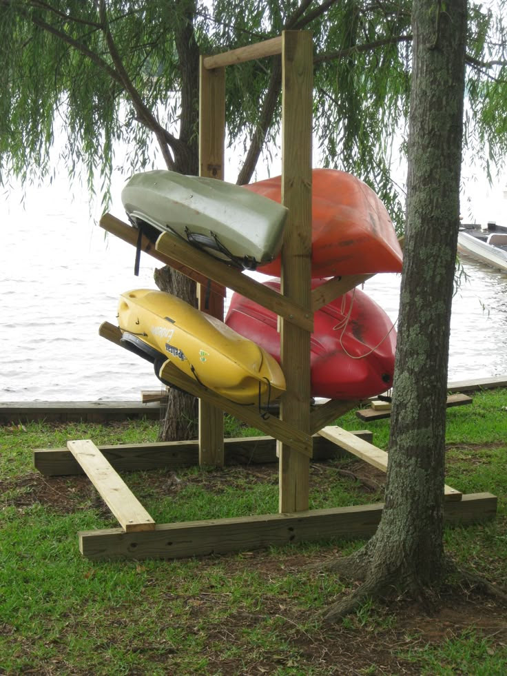 Homemade kayak rack Lakeside Pinterest