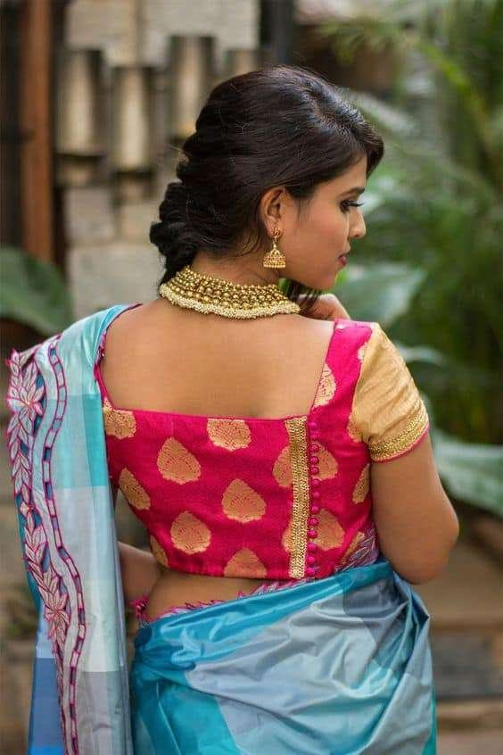 Indian wedding blouse design for silk saree - Simple Craft 