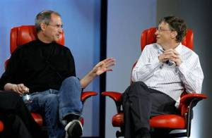 Steve-Jobs with Bill-Gates, Apple Vs Microsoft, Windows Vs Mac