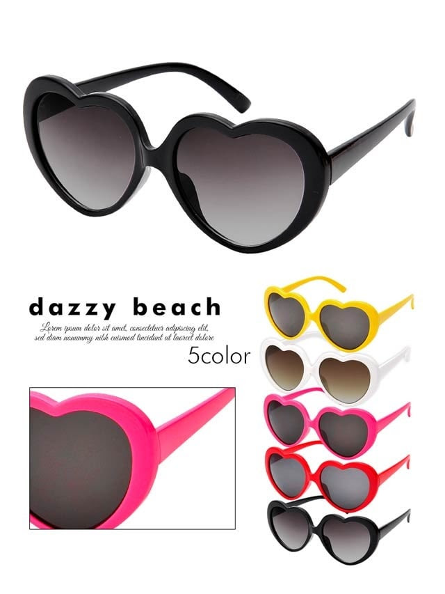 カラフルハートフレームuvカットサングラスの通販はdazzystore デイジーストア Ov
