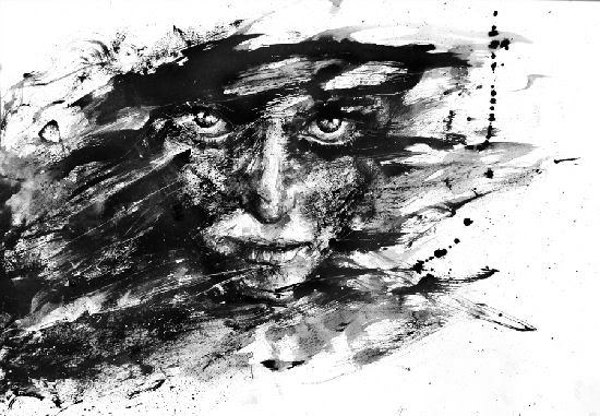 black and white artists paintings. Traditional middot; Very