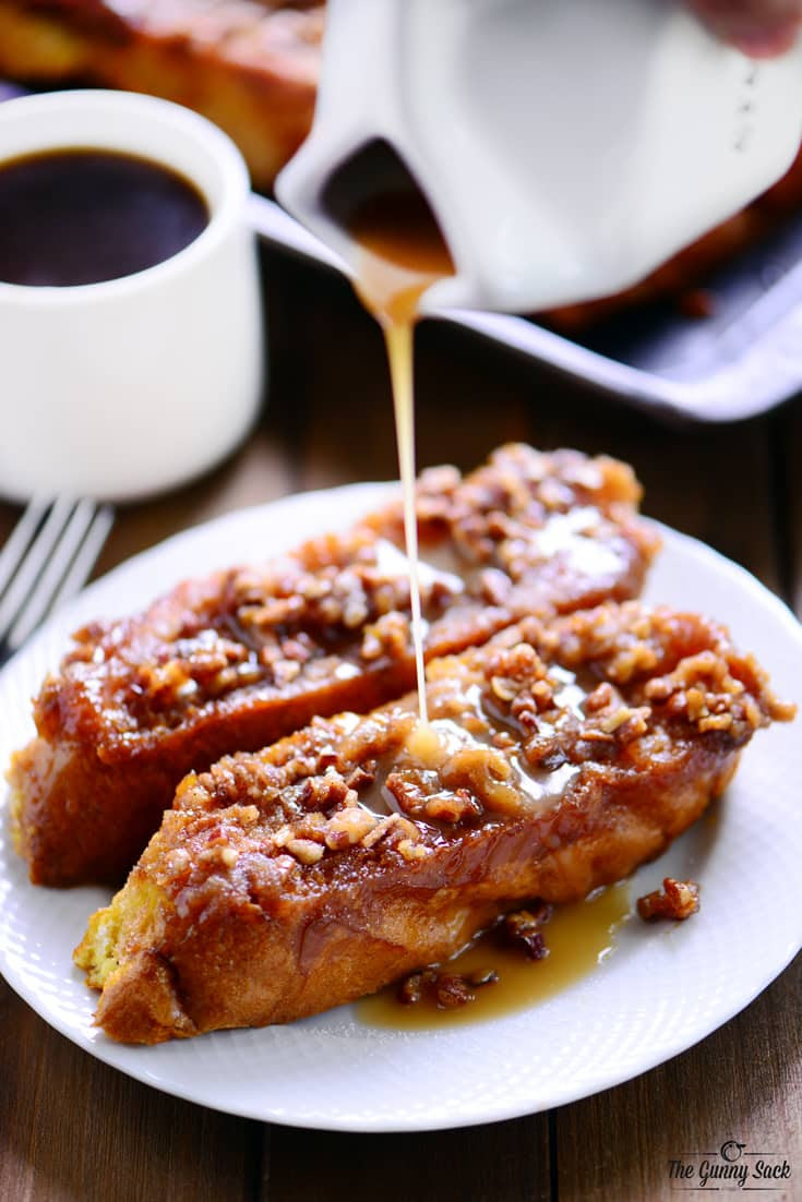 Pumpkin Caramel Pecan Baked French Toast