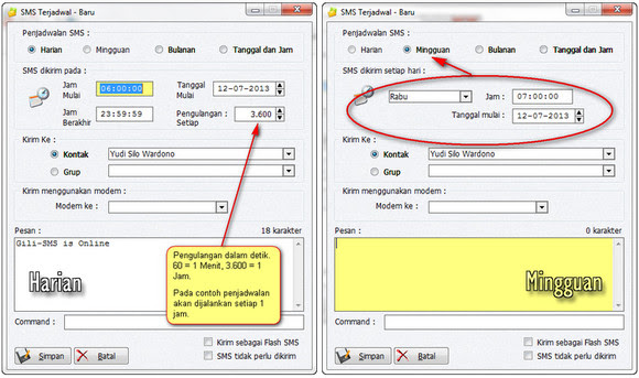 Penjadwalan SMS di Gili-SMS