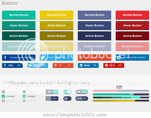 Rounded Flat Ui Kit PSD Template