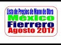 México Colocación de fierros Precios de mano de obra