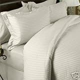Stripes Ivory 300 thread count king size 8pc Bed In A bag comforter set 100% Egyptian Cotton including sheet set+ duvet set +Down Alternative comforter By sheetsnthings