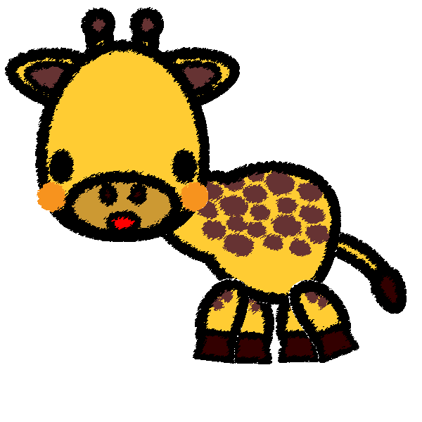 手書き風でかわいいキリンの無料イラスト 商用フリー オイデ43