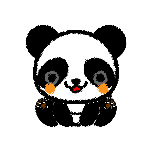 手書き風でかわいいパンダの無料イラスト 商用フリー オイデ43