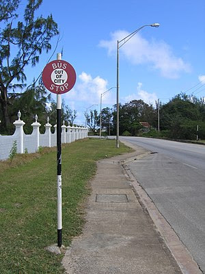 Bus stop next to Saint Andrew Parish Church, S...