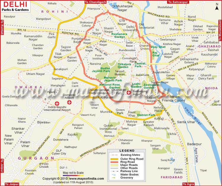Map of Delhi Parks