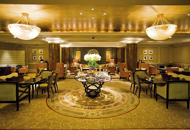 The hotel is famed for its afternoon teas, which take place in the grand setting of the Chinoiserie, pictured here