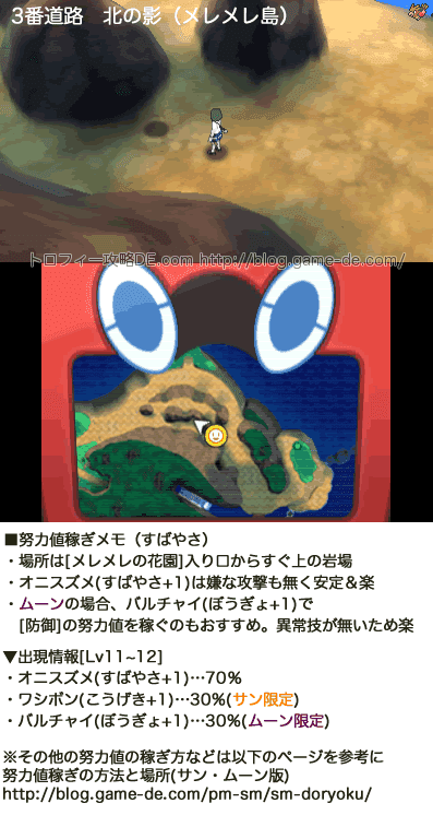 ポケモンサン ムーンの努力値稼ぎおすすめの場所