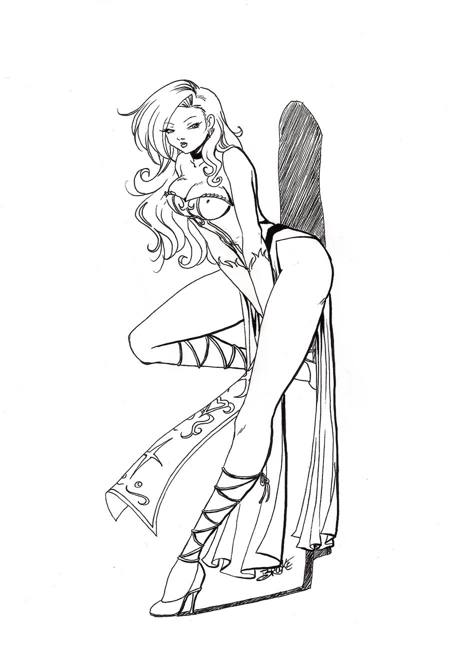 Pin Up Girl Coloring Pages - Coloring Home