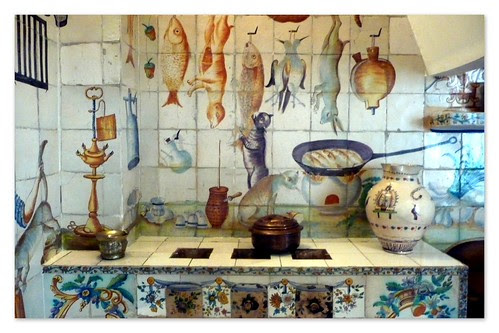 decoración con azulejos de una cocina valenciana del siglo XVIII