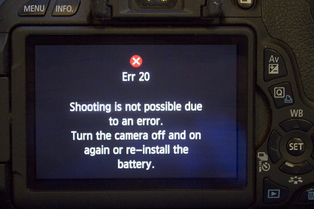Error 20 Shutter Failure
