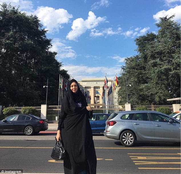 Last week Namdari posted a picture of herself outside the United Nations building in Geneva, Switzerland