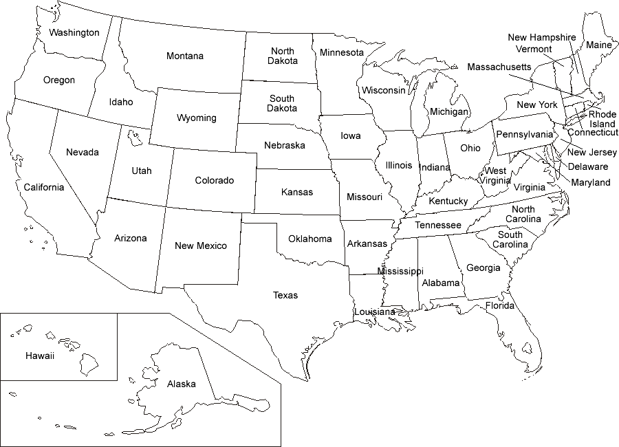 Map United States Of America Printable 
