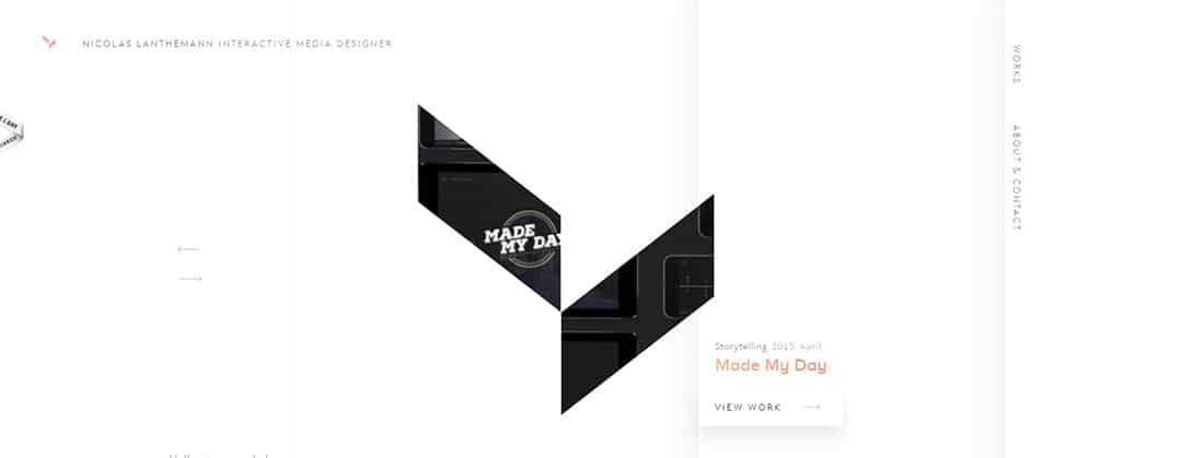 Nicolas Lanthemann Websites with Angled Graphics