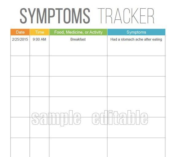 Free Printable Symptom Tracker Printable