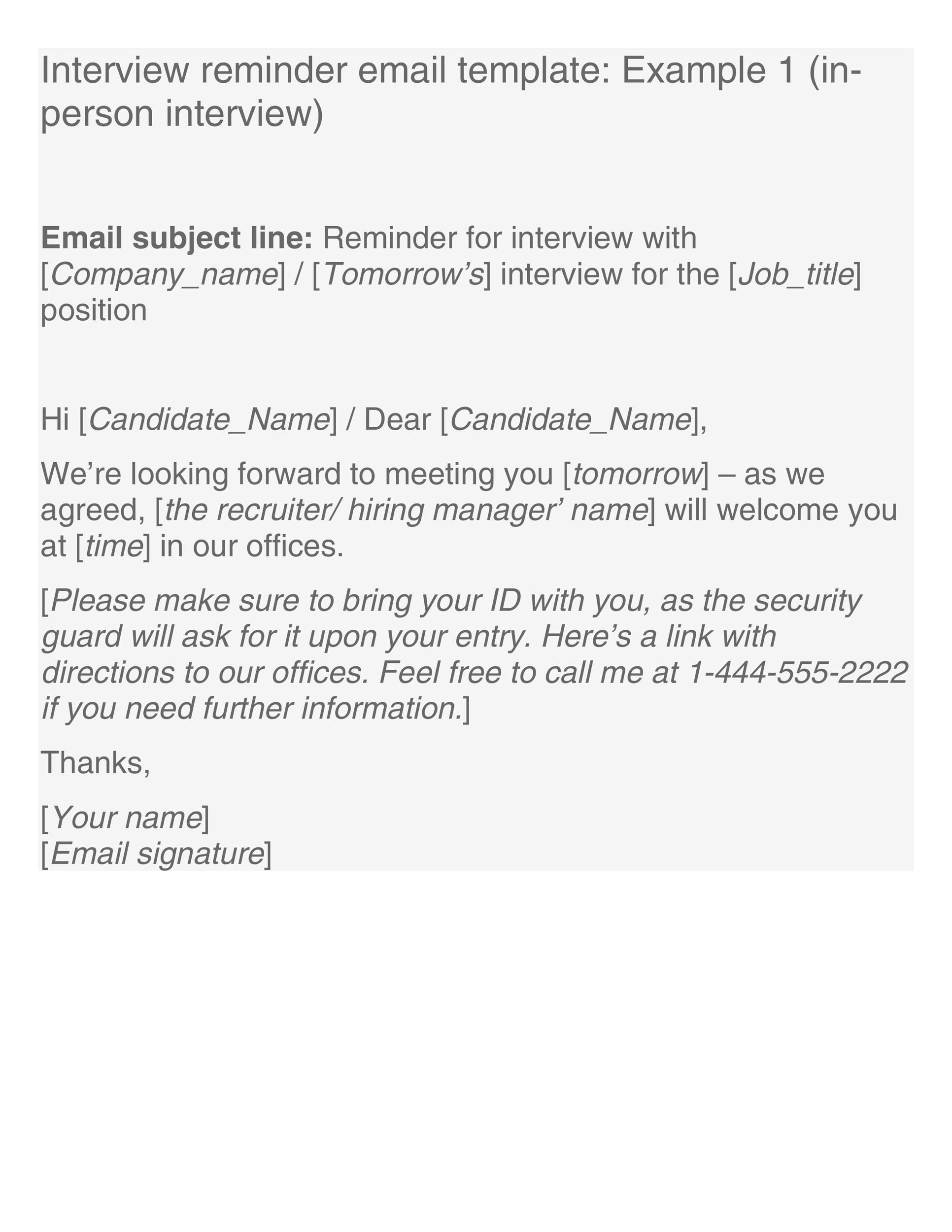 Reminder Email Sample To Boss