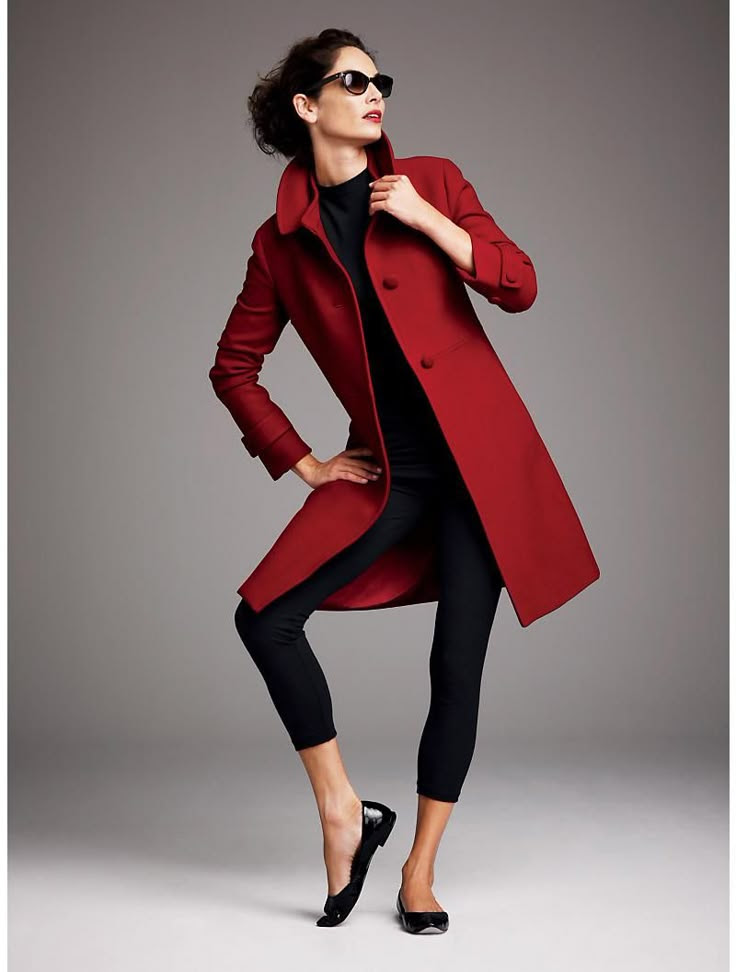 Love this whole look and the red coat!
