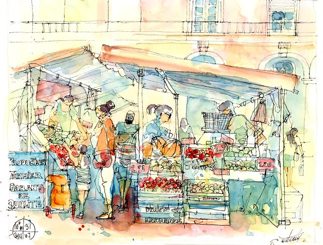 marché fruits et légumes Marmande juillet 2014