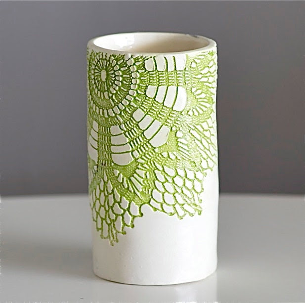 Green Kitschy Vase, Handmade
