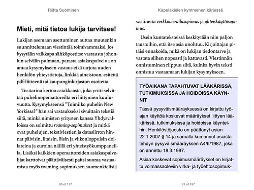 Kapulakielen kymmenen kärjessä -kirjan sivuja