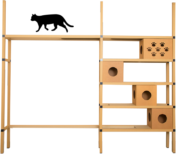 簡単組み立て式キャットウォーク Nyanderful Shelf ニャンダフルシェルフ 今のお部屋があなたと愛猫にとって もっとハッピーな空間に