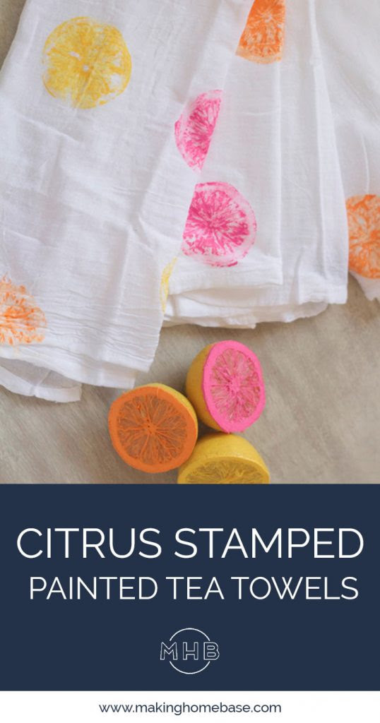 Citrus Stamped Tea Towels