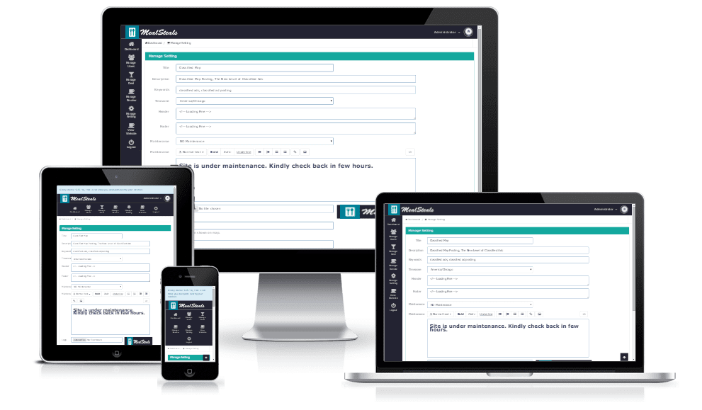 Classified Map Ad Settings Page
