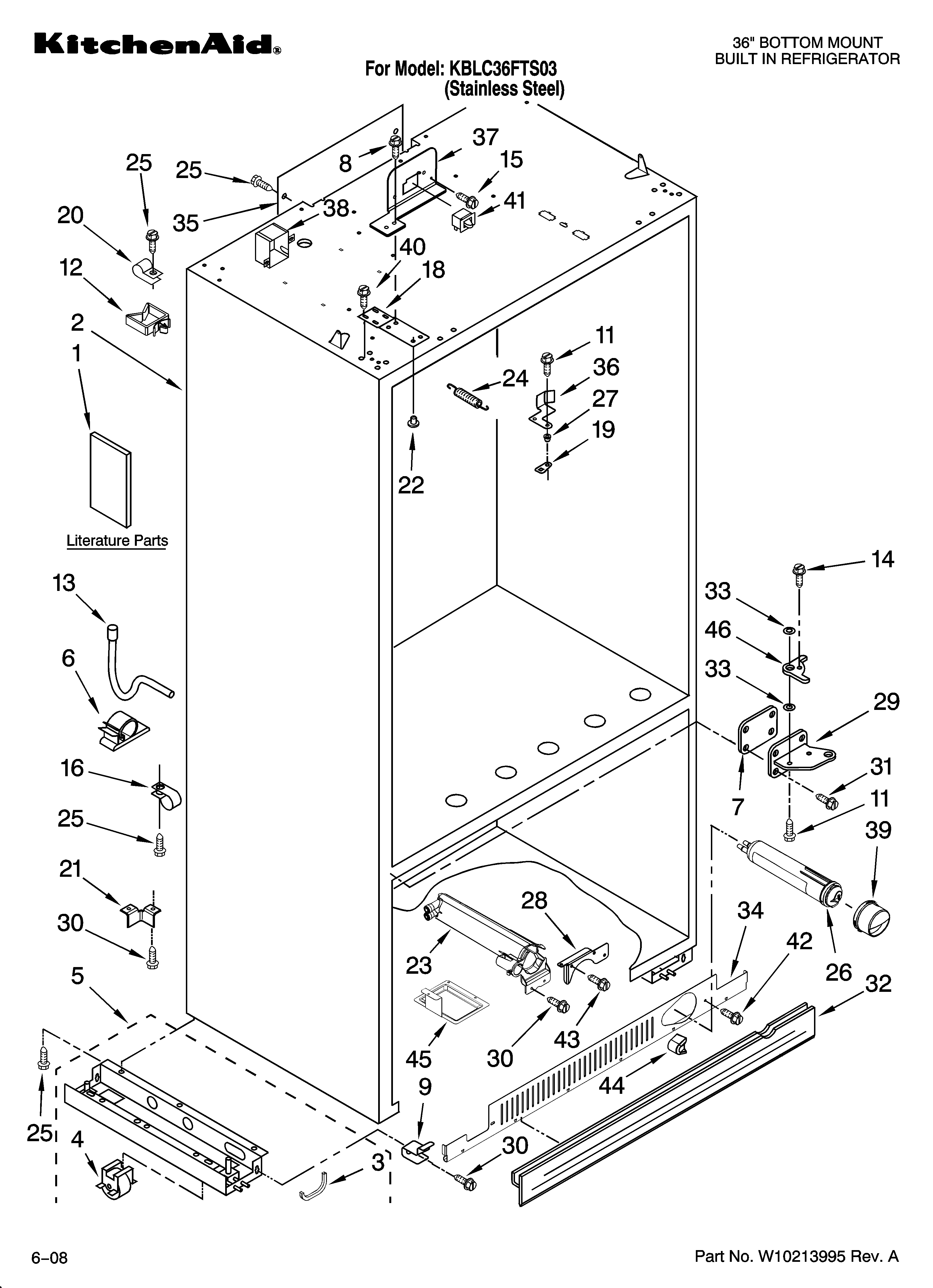 CABIPARTS Diagram and Parts List for KITCHENAID RefrigeratorParts  3348 x 4623 · 135 kB · png