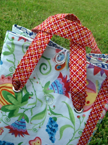 back of bird lunch bag, with top up