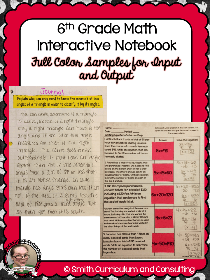 6th Grade Interactive Notebook Bundle  All Standards  Smith Curriculum and Consulting