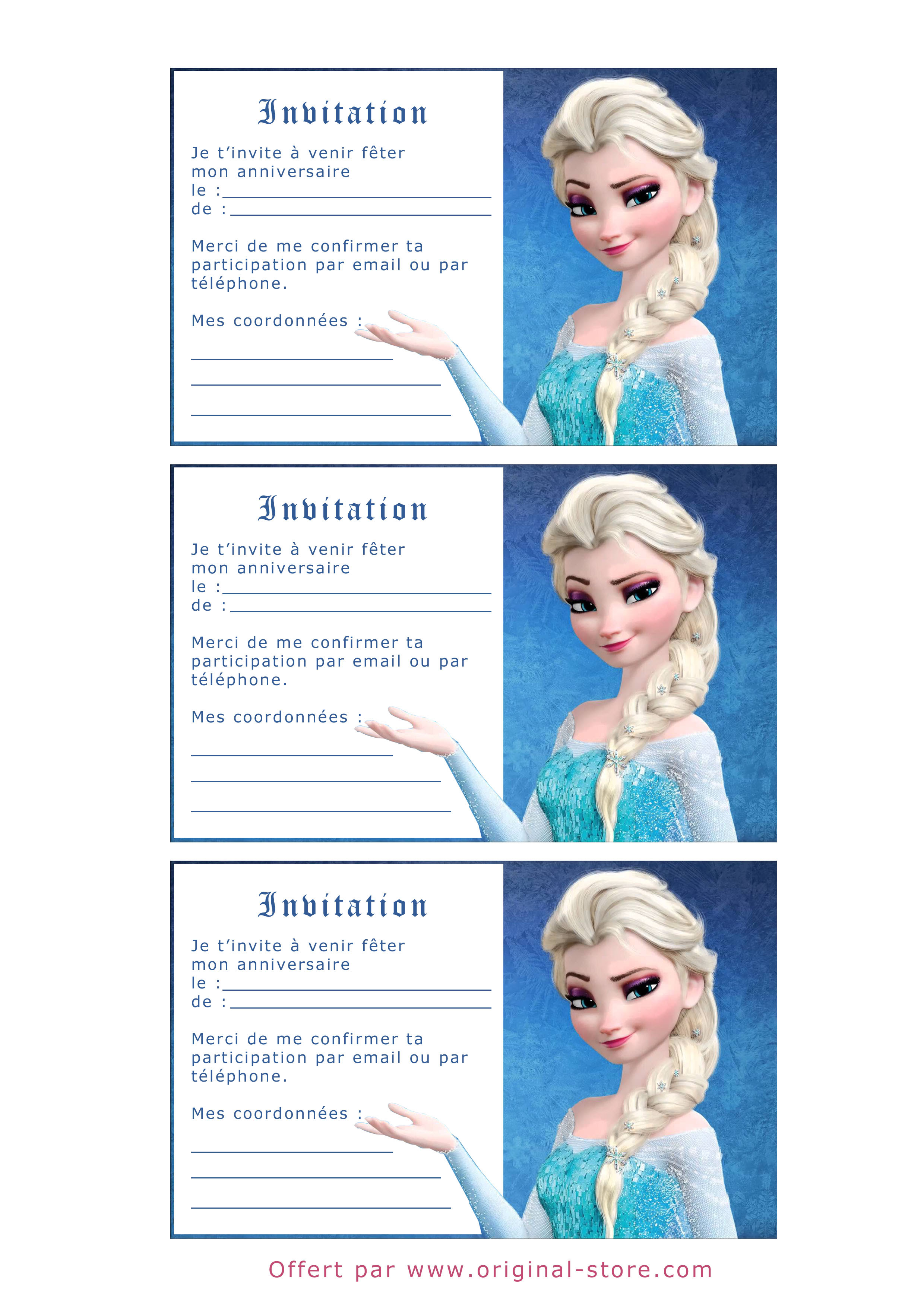 Kit Anniversaire La Reine Des Neiges De Disney Gratuit Stephanie Potet
