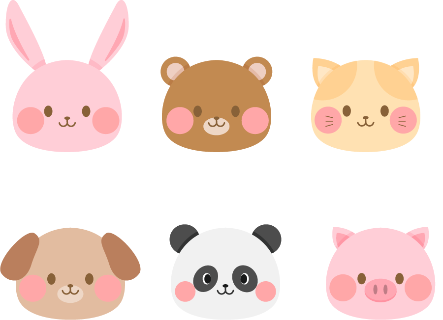 フリーイラスト かわいい動物の顔でアハ体験 Gahag 著作権フリー写真 イラスト素材集