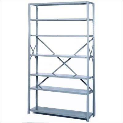 Lyon PP8031GLV 8000 Series Open Shelving Add-On with 7 Galvanized Shelves, 36" Width x 18" Depth x 84" Height, Putty