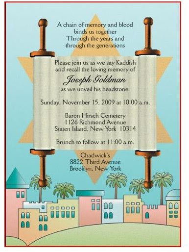 Editable Tombstone Unveiling Invitation Cards - Calendar June