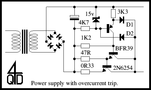  simple regulated power supply which has well controlled characteristics, 