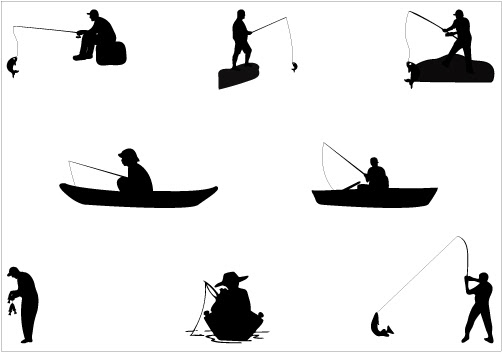 Download Silhouette Of A Fisherman Clip Art Library