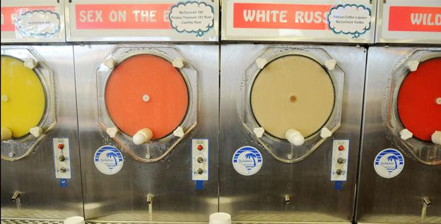 Frozen daiquiris are available to customers who order from the drive-through window at Cajun Liquor.