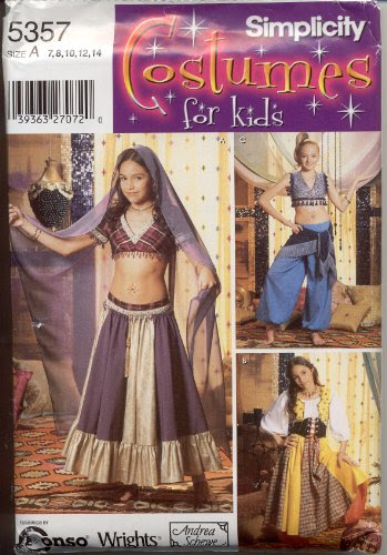 Simplicity Costumes for Kids Sewing Pattern 5357 size A (7,8,10,12,14)
