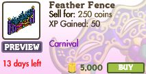 FarmVille Feather Fence Market Info - FvLegends.Com