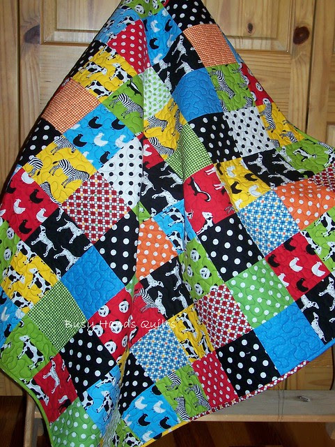Animal Menagerie Baby Boy Quilt