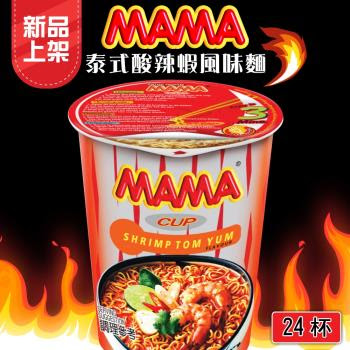 泰國MAMA麵_酸辣蝦味60g/杯*24杯|台灣｜南洋泡麵