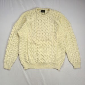 Vtg-Ivory-Cream-Merino-Wool-Ireland-Cable-Knit-CARRAIG-DONN-Fisherman ...