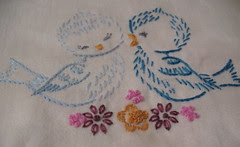 Embroidered birds